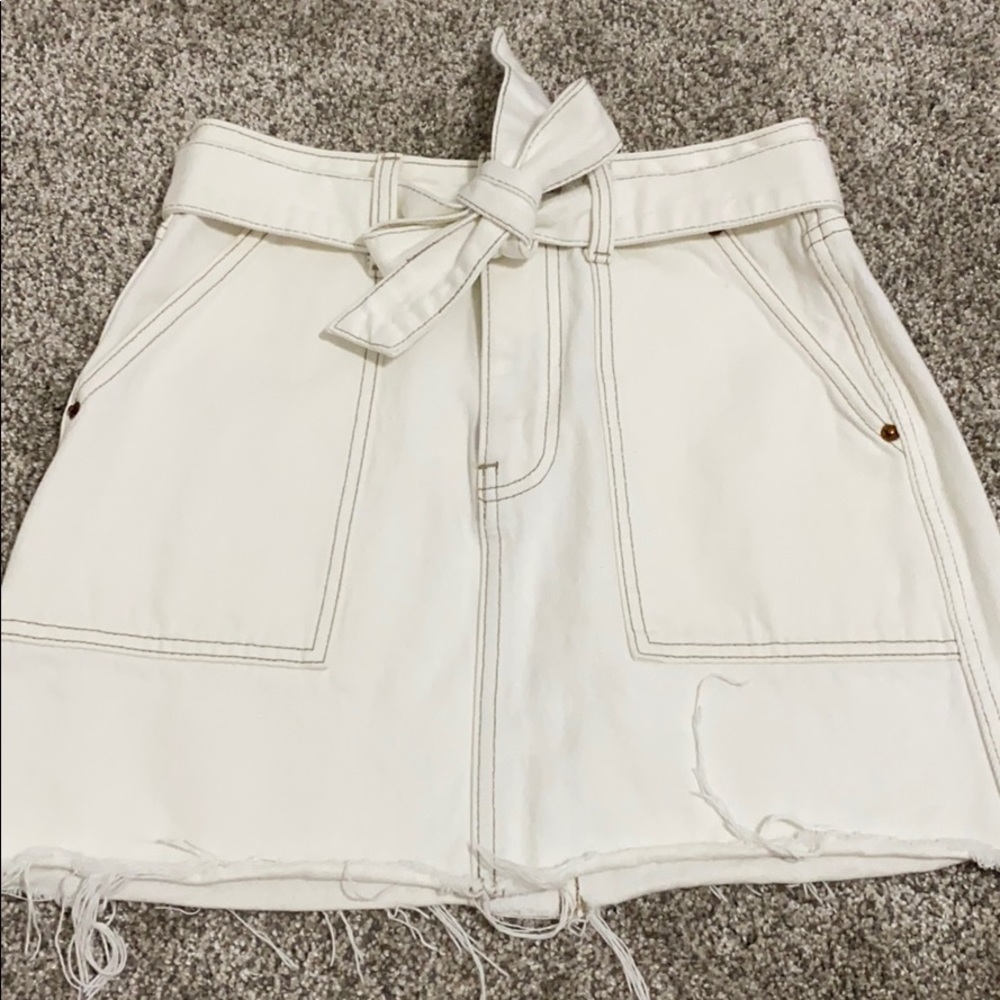 A&F Belted Denim Utility Skirt